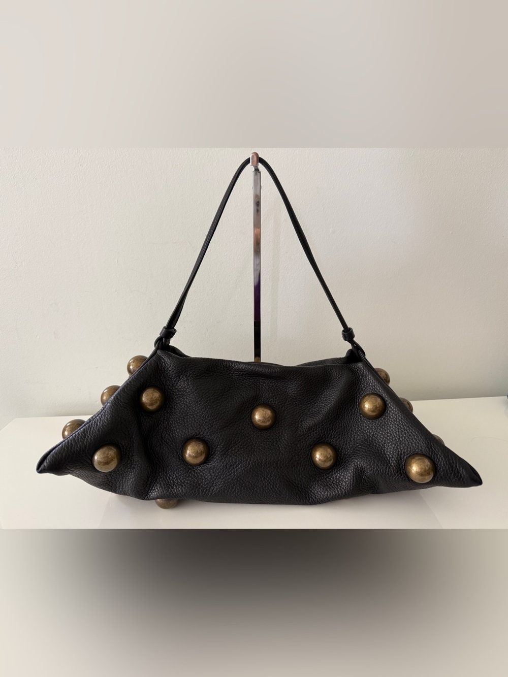 ALTUZARRA Origami Leather Stud Bag Handbag, Black